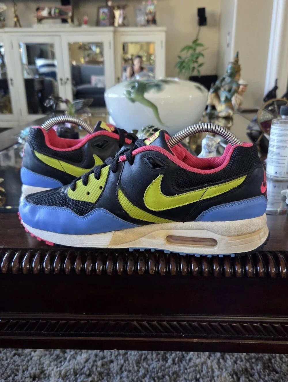Nike Air Max Men’s Black, Blue & Neon Green Sneakers